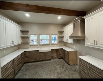 Large natural stone kitchen island