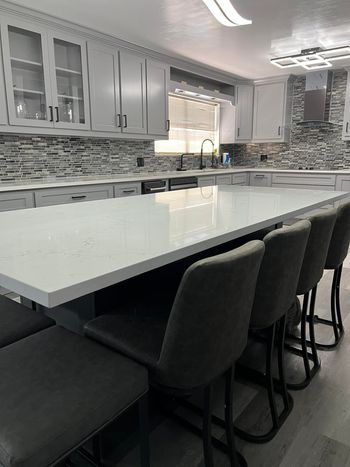 Large natural stone kitchen island
