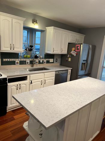 Large natural stone kitchen island
