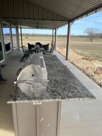 Large natural stone kitchen island