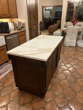Large natural stone kitchen island