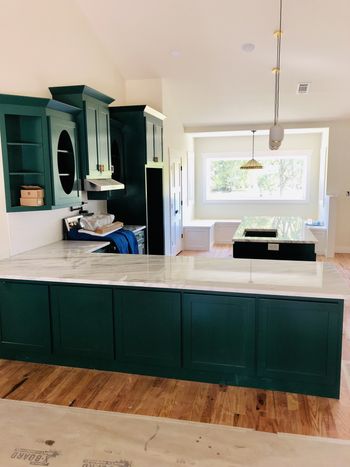 Large natural stone kitchen island