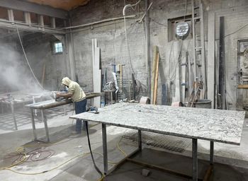 Precision cutting in The Countertop Shop workshop